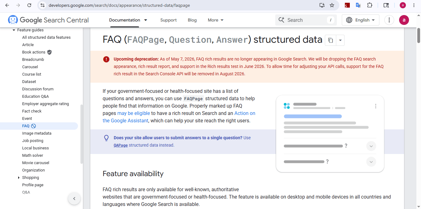 Google officially announced that FAQ rich results will no longer appear in Search for most websites